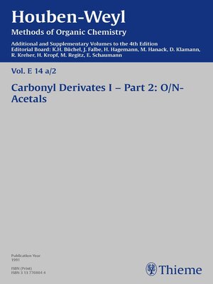 cover image of Houben-Weyl Methods of Organic Chemistry Volume E 14a/2 Supplement